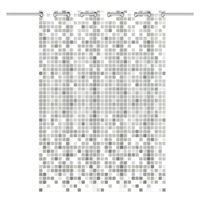 EISL Duschvorhang Grau Mosaikmuster 200x180x0,2 cm