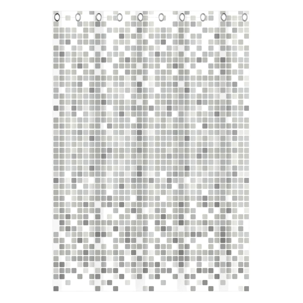 EISL Duschvorhang Grau Mosaikmuster 200x180x0,2 cm