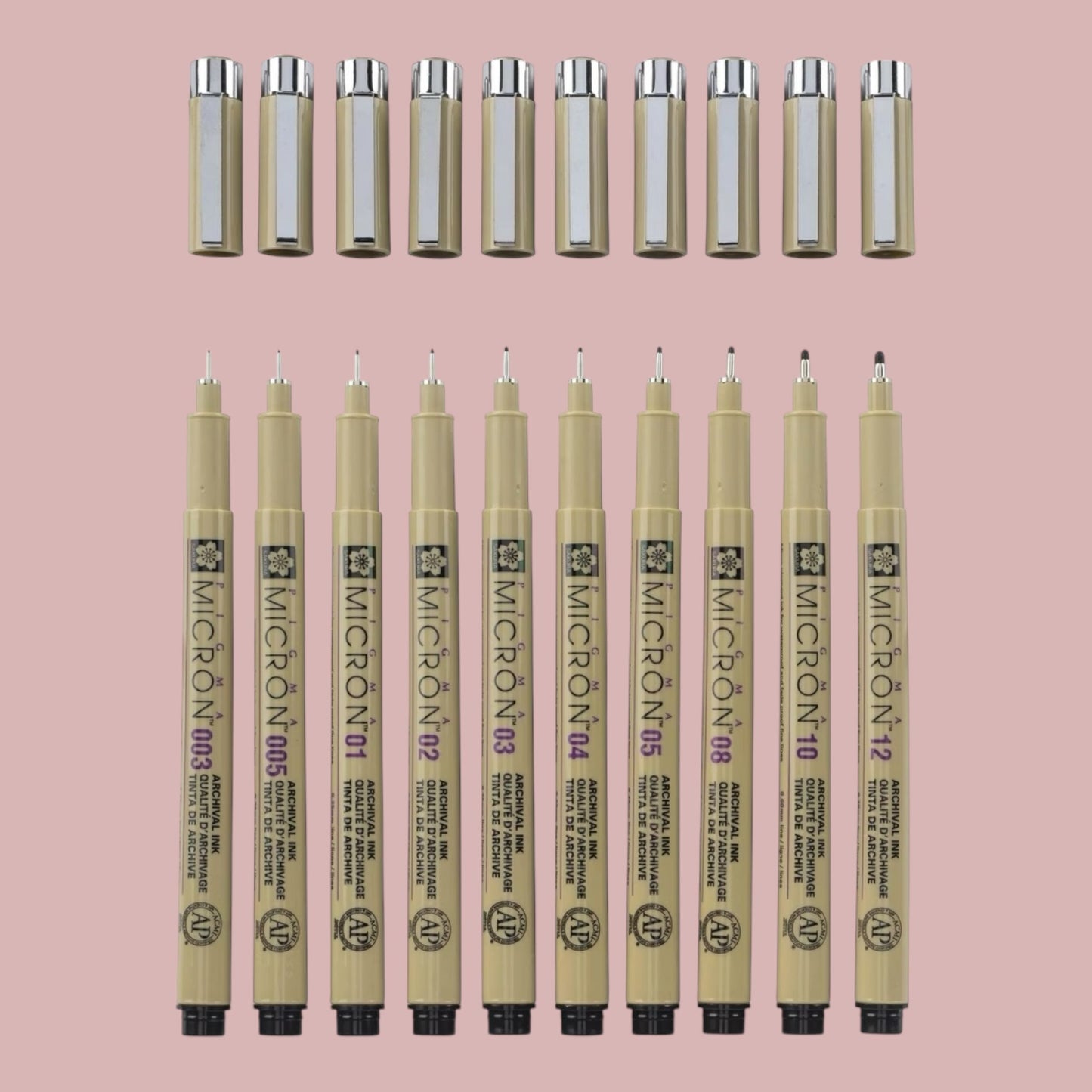 Sakura Pigma Micron Fineliner Set, 10 Stück