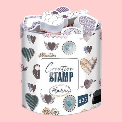 Aladine. Stempelset Hearts 35 Stk. inkl. Stempelkissen
