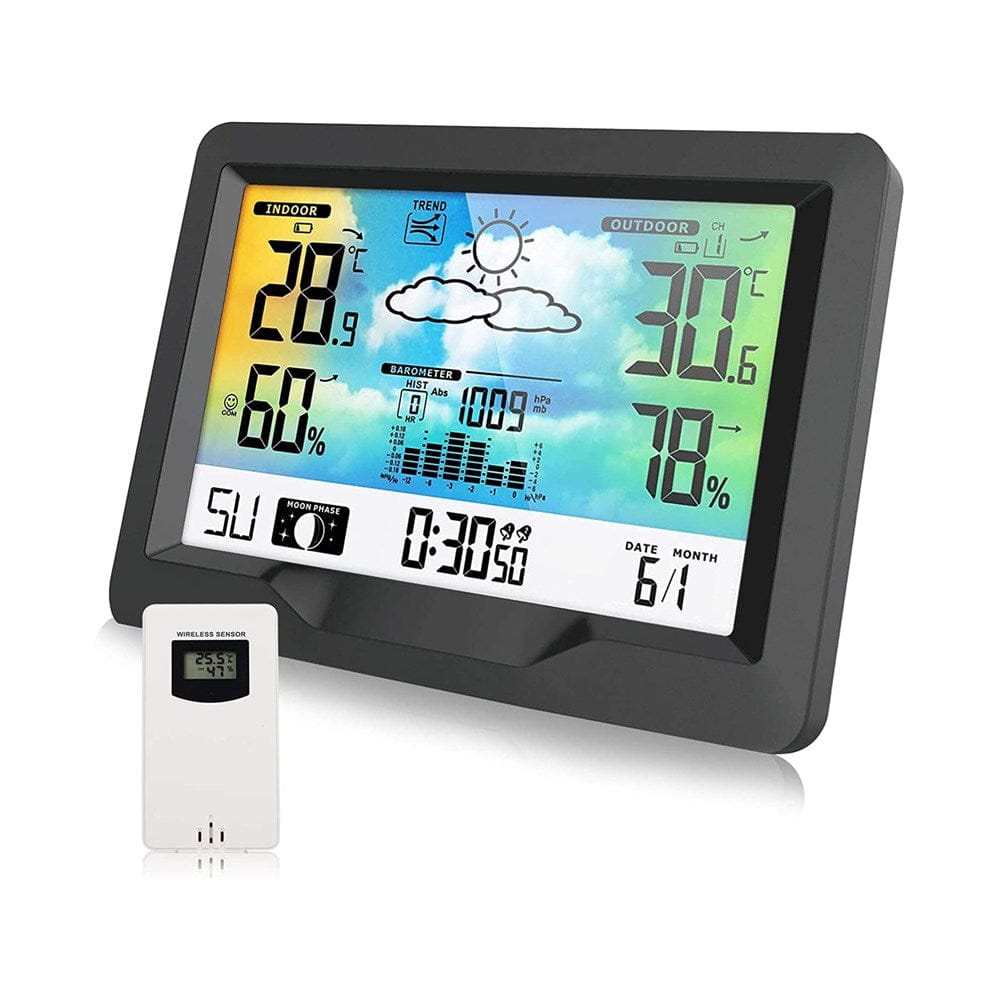 Wetterstation mit Funksensor – Temperatur, Luftfeuchte & Wettervorhersage