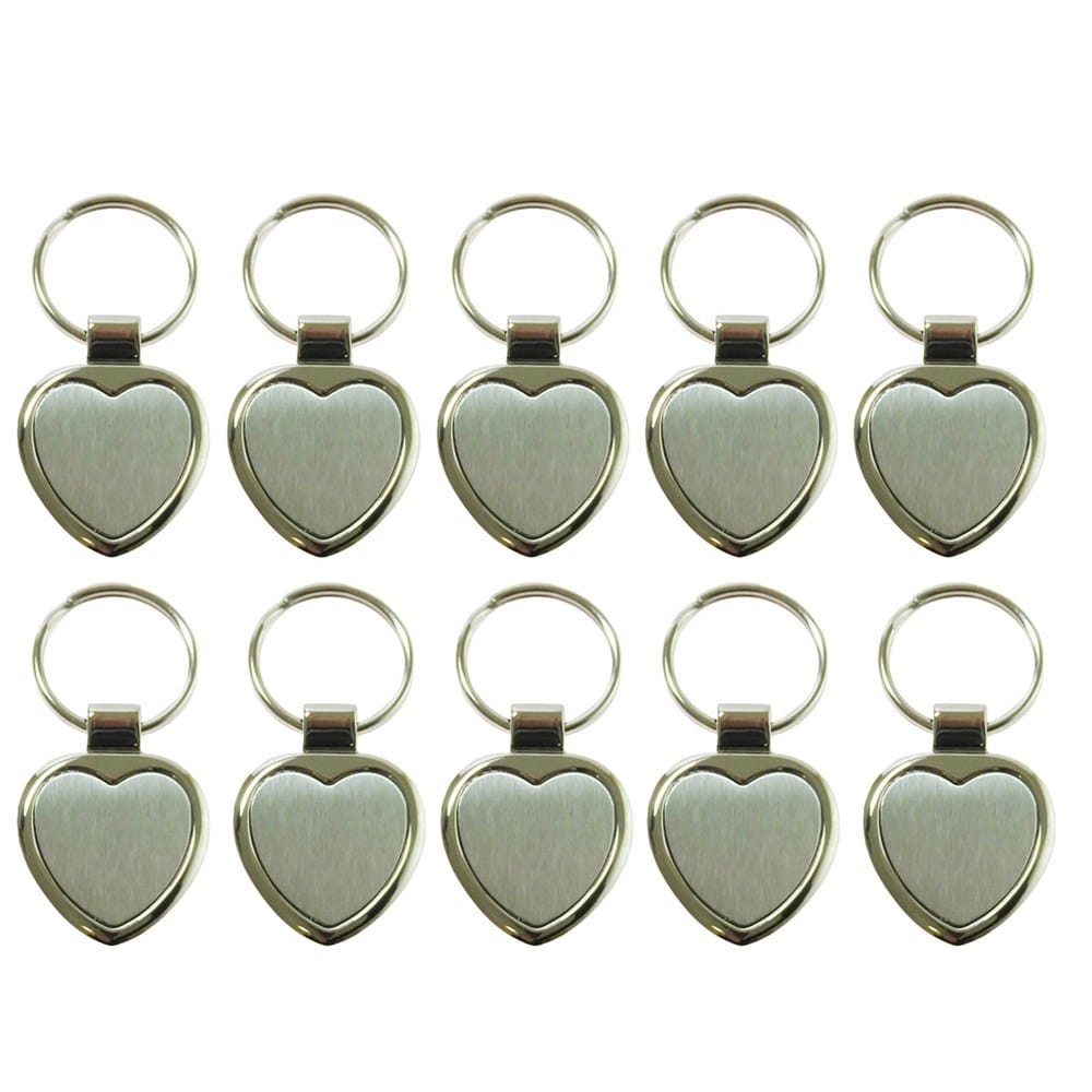 Heartbeat Schlüsselanhänger 10er Set – Herzform, ca. 3 x 3 cm