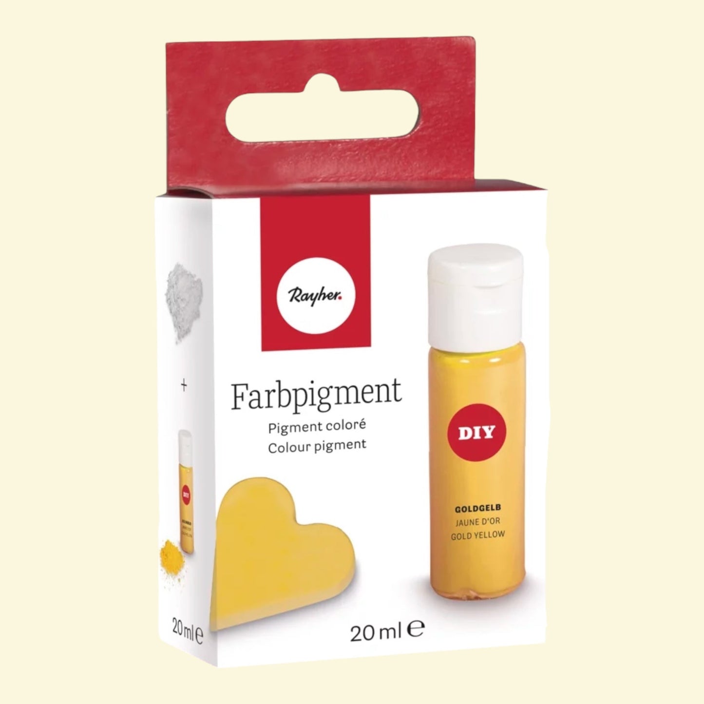 Rayher DIY Farbpigment-Pulver Goldgelb , 20ml