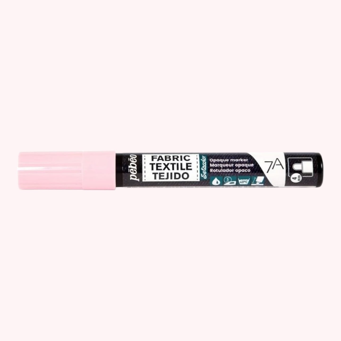 Pébéo Textil 7A Marker Opak – 4 mm Rundspitze , Pastellrosa