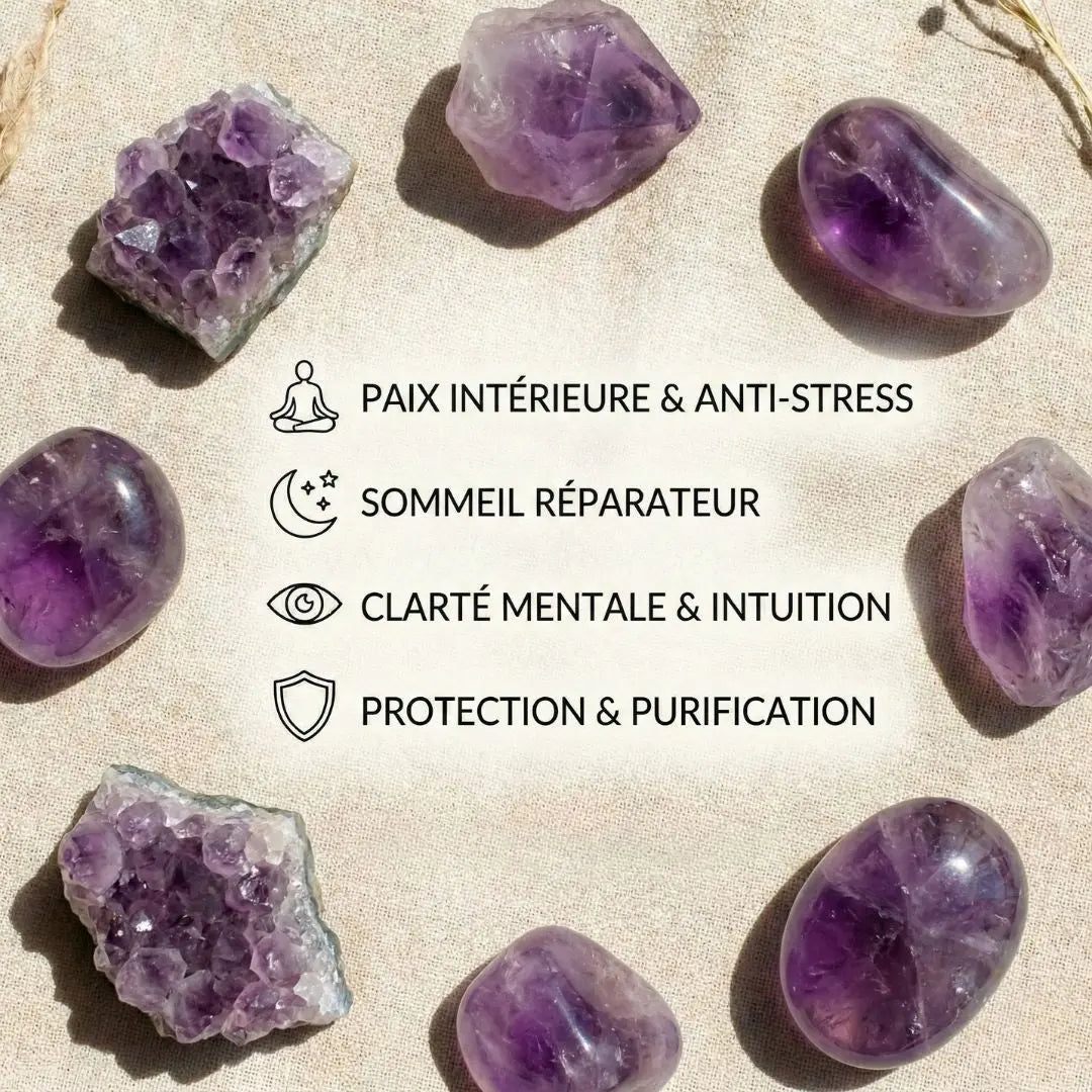 Bougie Améthyste – Parfum Zen | Bougie artisanale avec pierre semi-précieuse