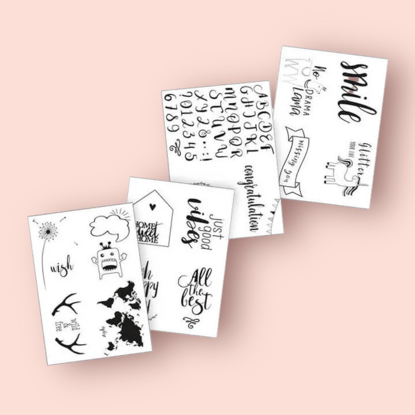 Rayher Transferpapier mit Vorlagen Smile, 5 x A4