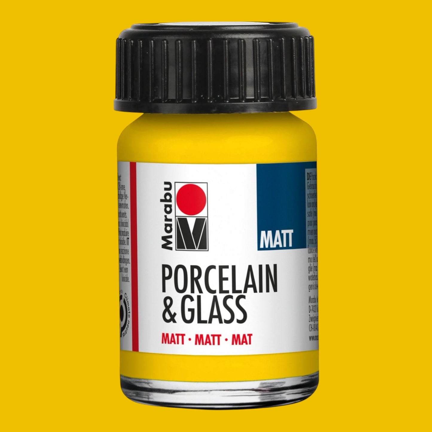 Marabu Matt Porzellan- und Glasfarbe, Sonengelb 220 , 15 ml