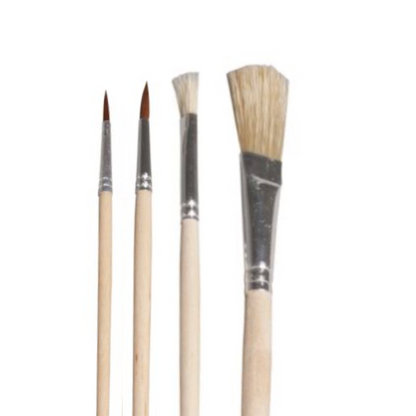 Rayher Pinselset Kindergarten+Schule, FSC 100% -Set mit 4 Pinseln