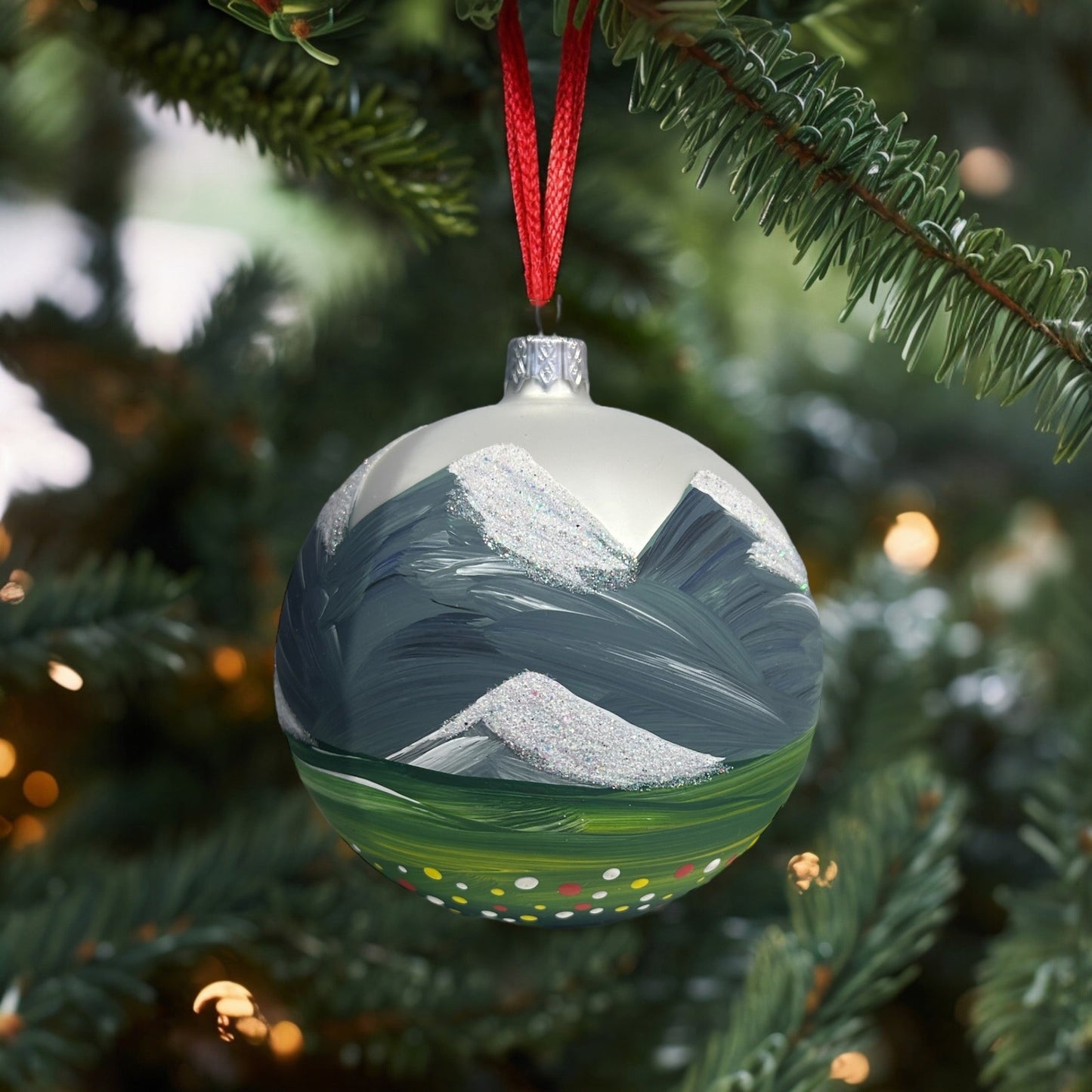 Weihnachtskugeln Alpenhorn Music Weiss