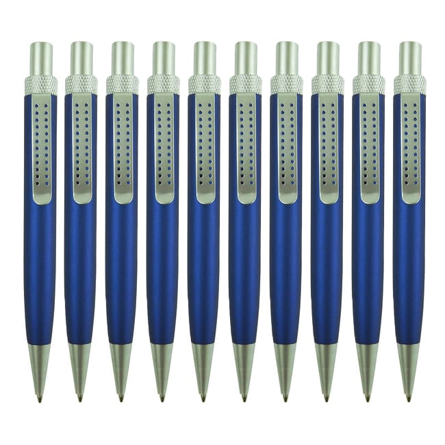 Sumo Kugelschreiber 10er Set – Aluminium, Druckmechanik, Parker-Mine, 13,5 cm