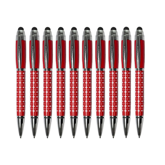 Calypso Touch Kugelschreiber 10er Set – Metall, Touchscreen-Funktion, Parker-Mine
