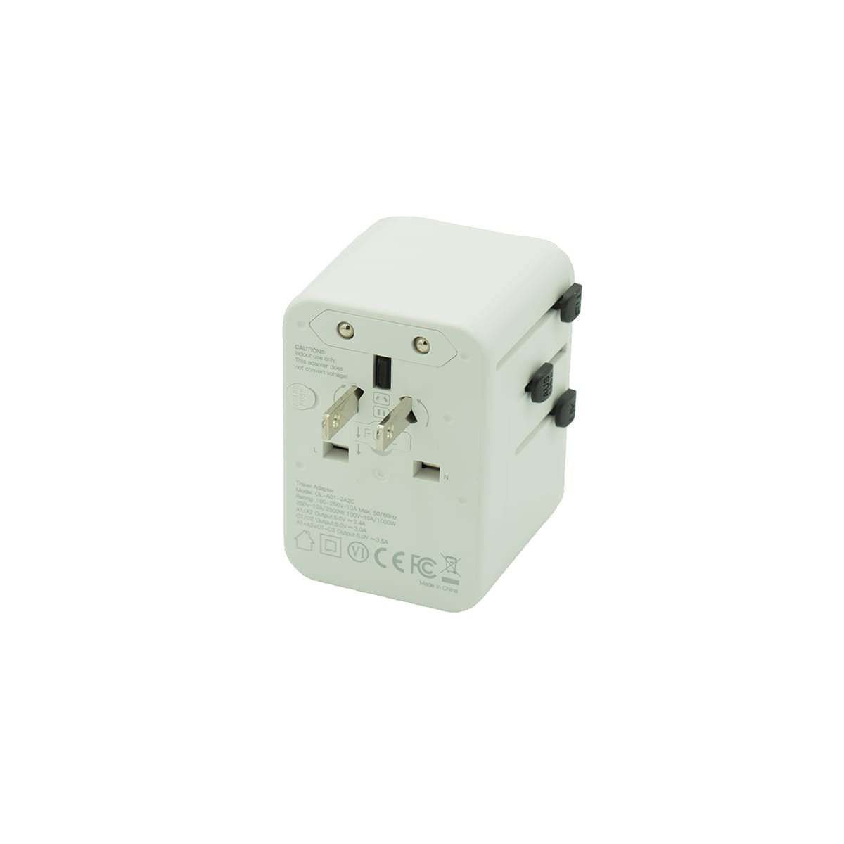 Kolumbus Weltreisestecker 4-in-1 – 150+ Länder, 2x USB-A & 2x USB-C, CE/RoHS
