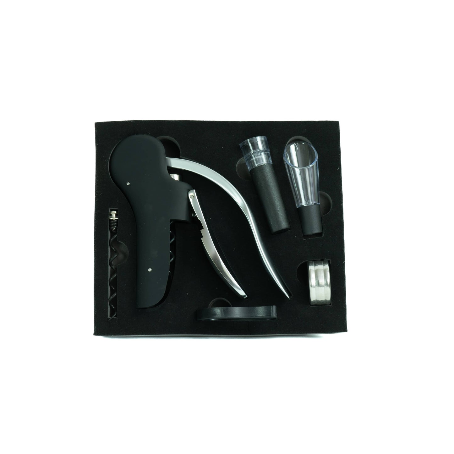 Easy-Lift Korkenzieher Set – 6-teilig mit Ausgiesser, Stopfer & Banderolenschneider