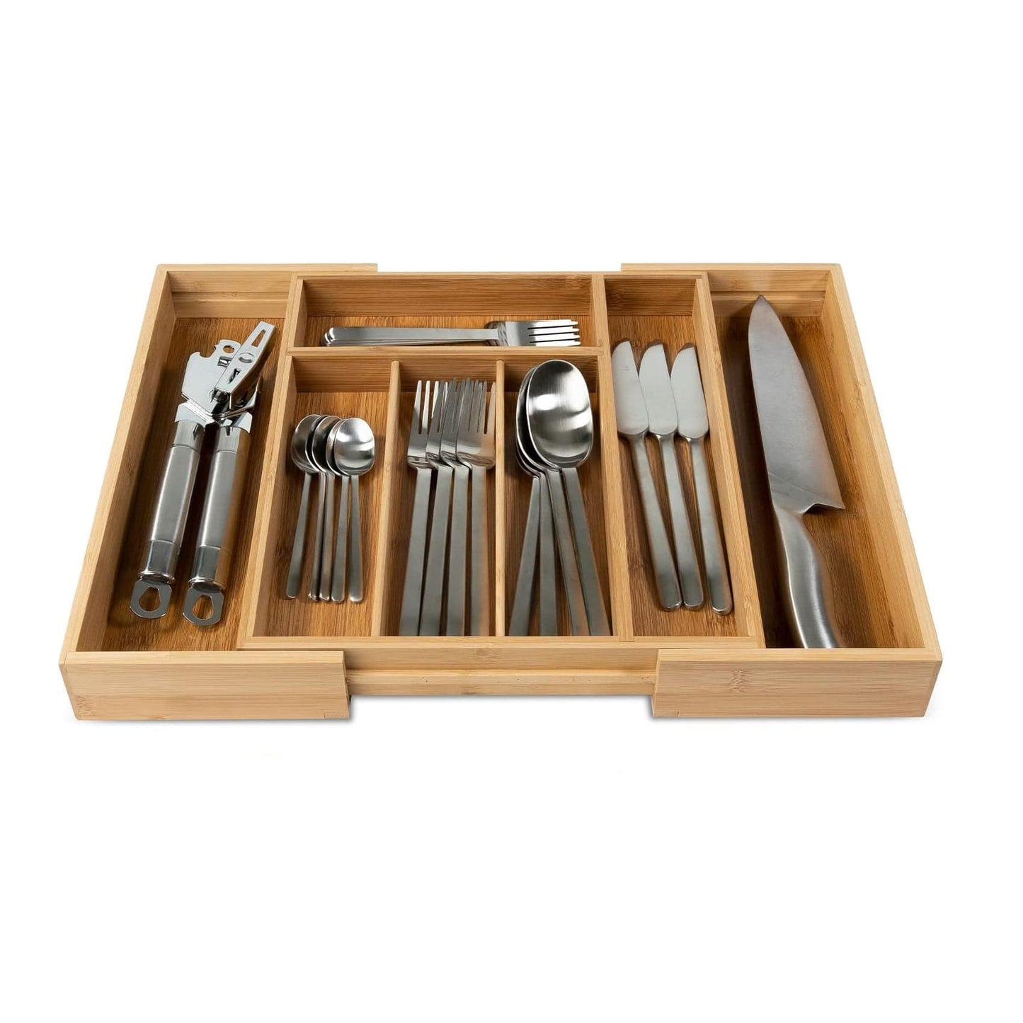Schubladenorganizer aus Holz – Ausziehbar bis 50cm & Mehrere Fächer