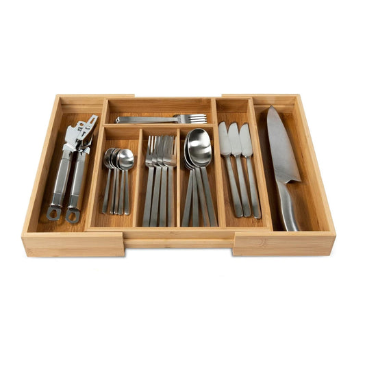 Schubladenorganizer aus Holz – Ausziehbar bis 50cm & Mehrere Fächer