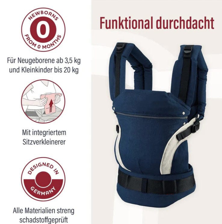 Ergonomische Babytrage bis 20kg – Atmungsaktiv, Gepolstert & Mit Taschen