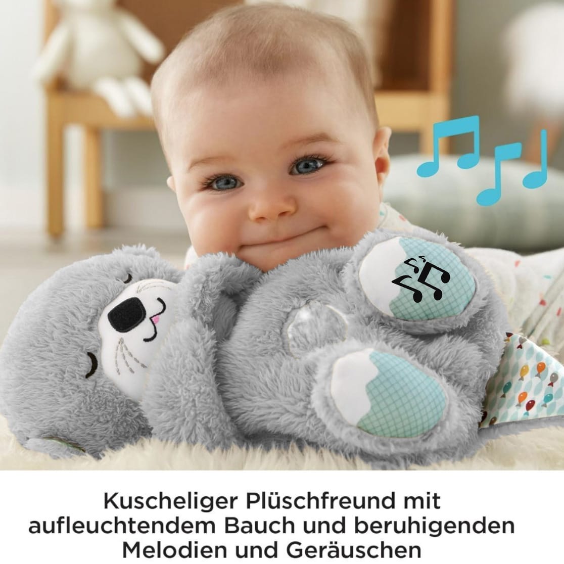 Kuscheltier mit Atembewegung & Musik – beruhigend & einschlaffördernd