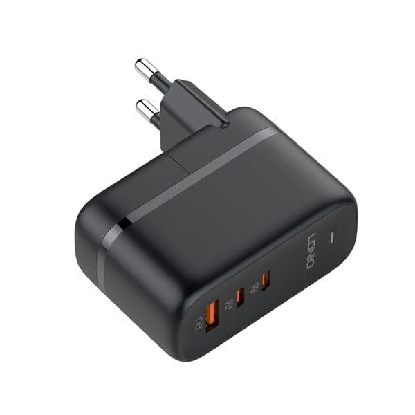 3-in-1 Turbo Charger 65W – 2x USB-C & 1x USB, Inkl. UK/EU/US Aufsätze