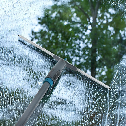 2-in-1 Fensterreiniger – Mikrofaseraufsatz, Abzieher & Teleskopstab