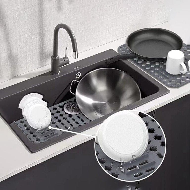 Silikon Spülenmatte 40x29cm – Hitzebeständig, Noppenstruktur & Zuschneidbar