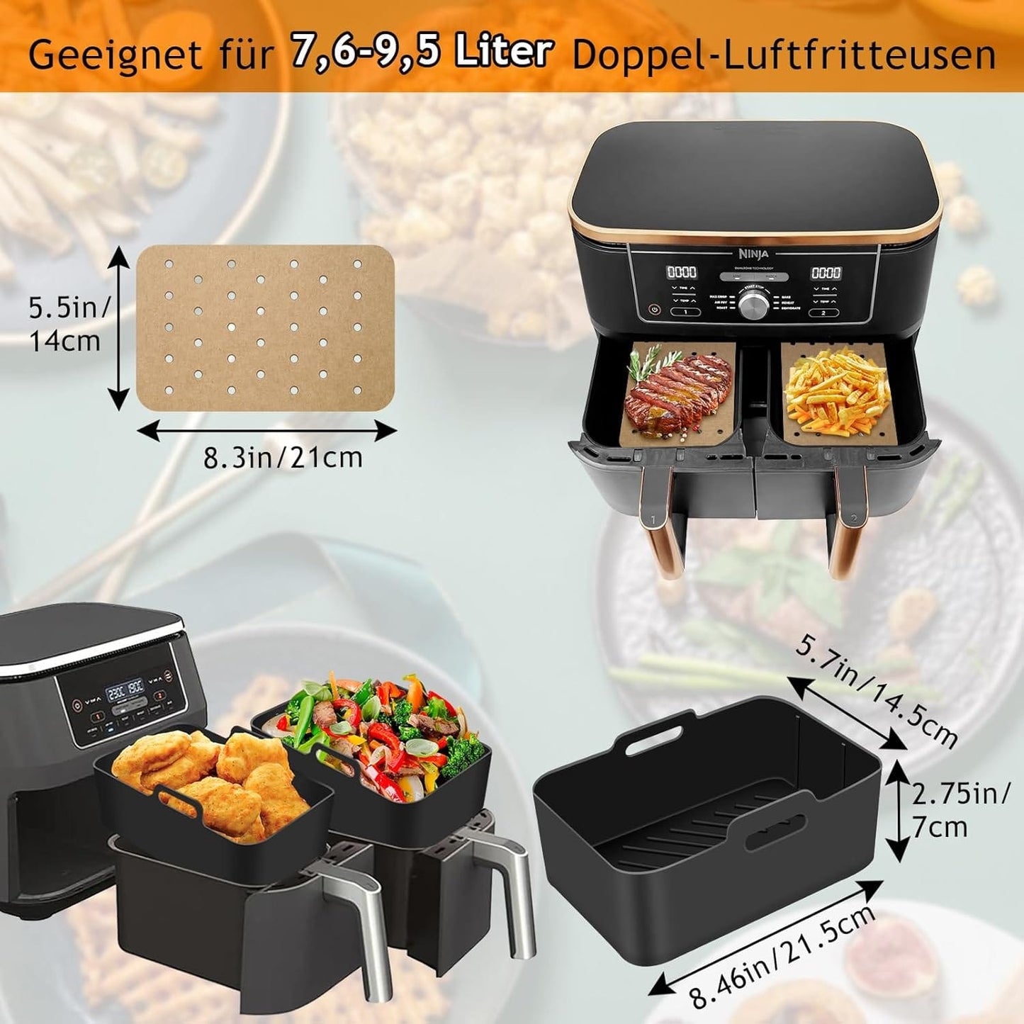 Airfryer Zubehör-Set – mit Formen & Grillzange