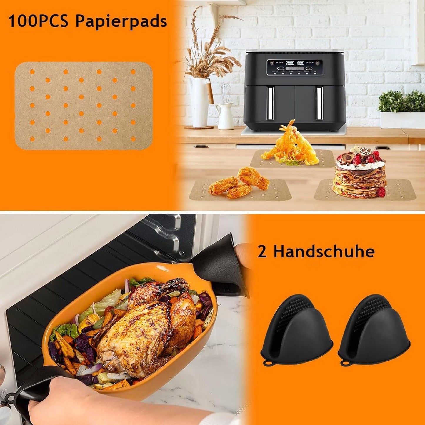 Airfryer Zubehör-Set – mit Formen & Grillzange