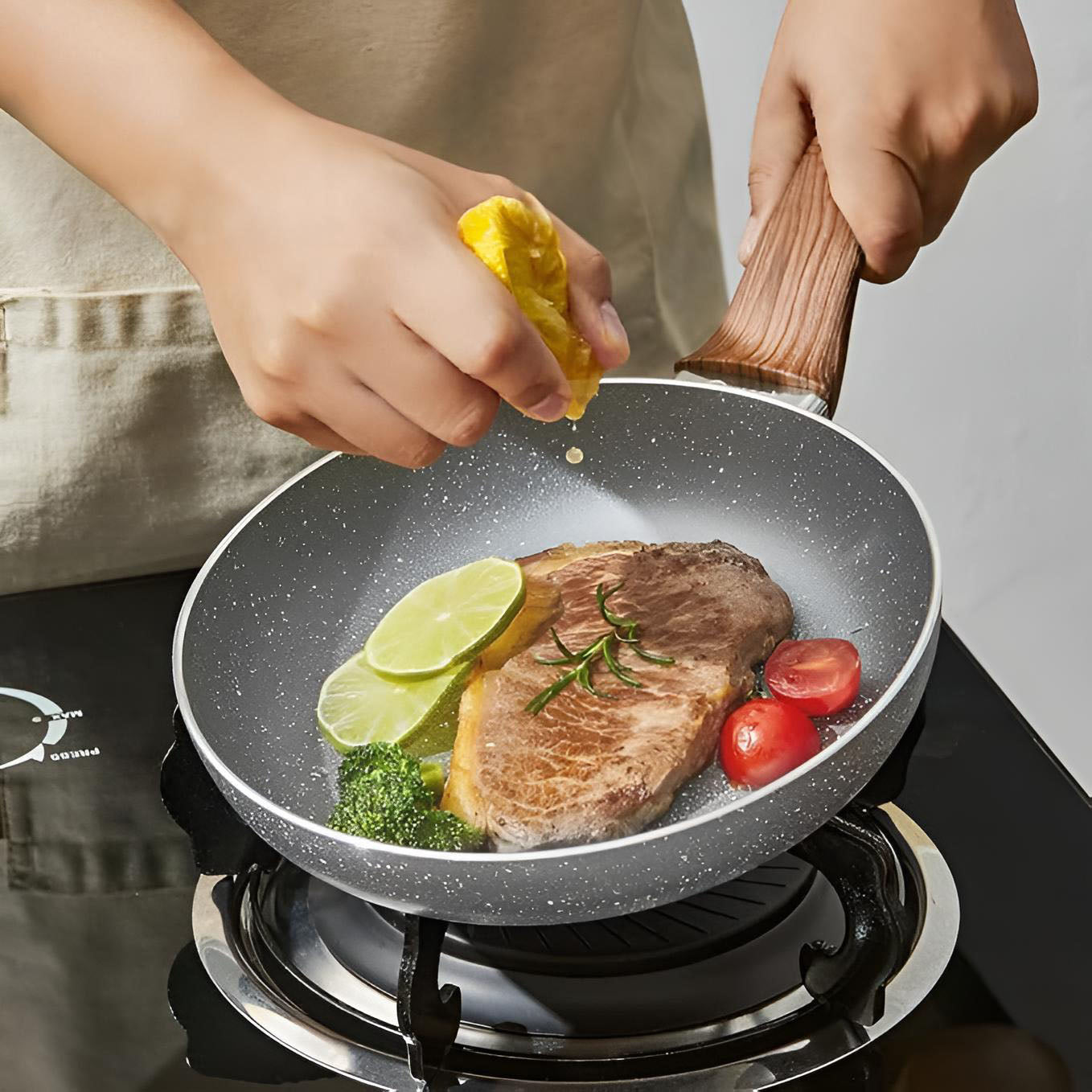 10-teiliges Aluminium Kochgeschirr-Set mit Marmor-Design