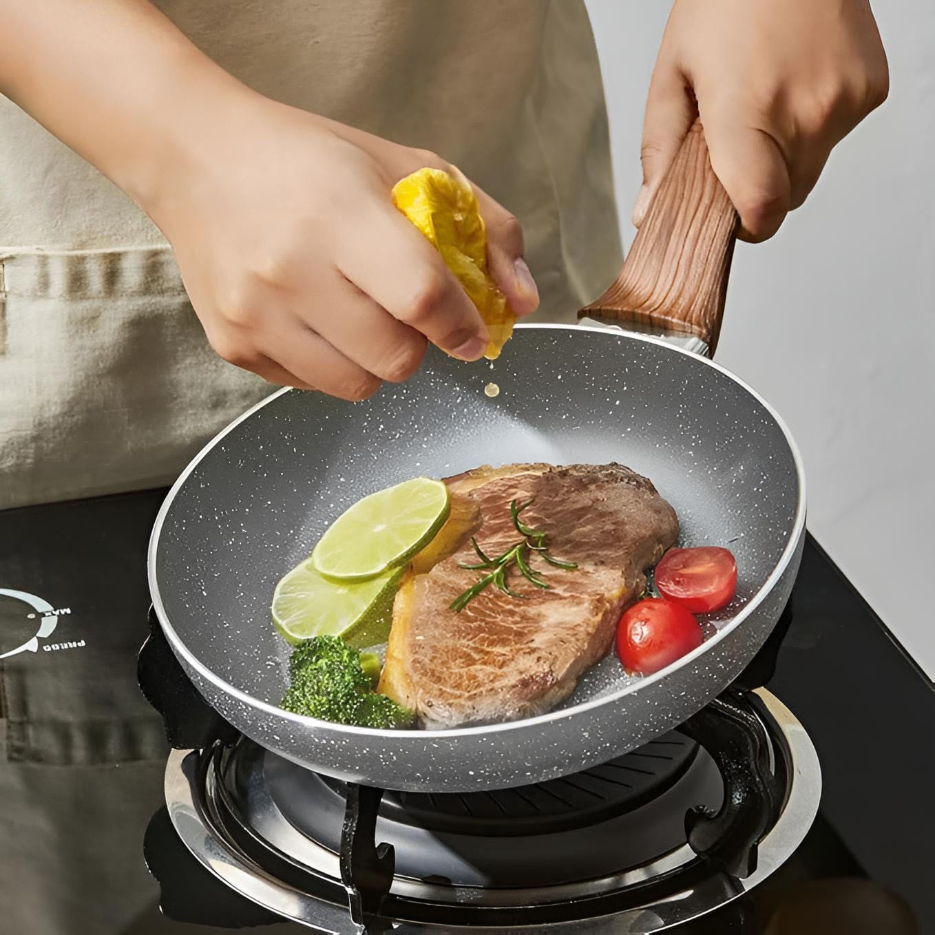 Aluminium Kochgeschirr-Set 6-teilig – induktionsgeeignet, mit Glasdeckeln