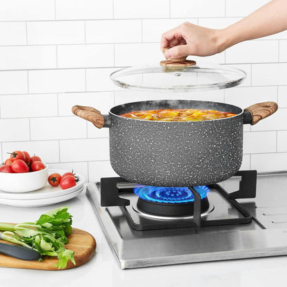 10-teiliges Aluminium Kochgeschirr-Set mit Marmor-Design