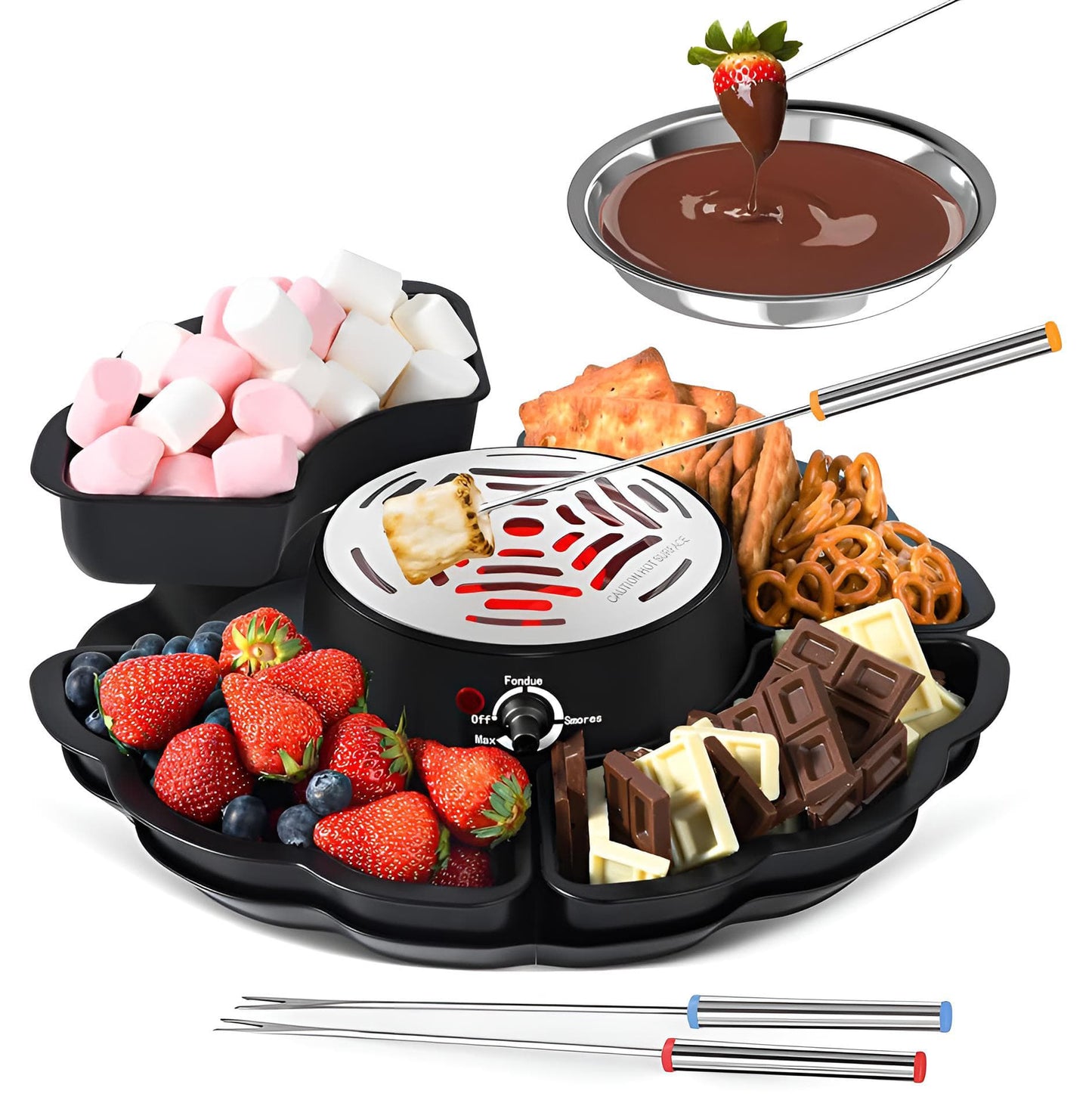 2-in-1 S'mores-Maker – Marshmallow-Röster & Schokoladenfondue, flammenlos