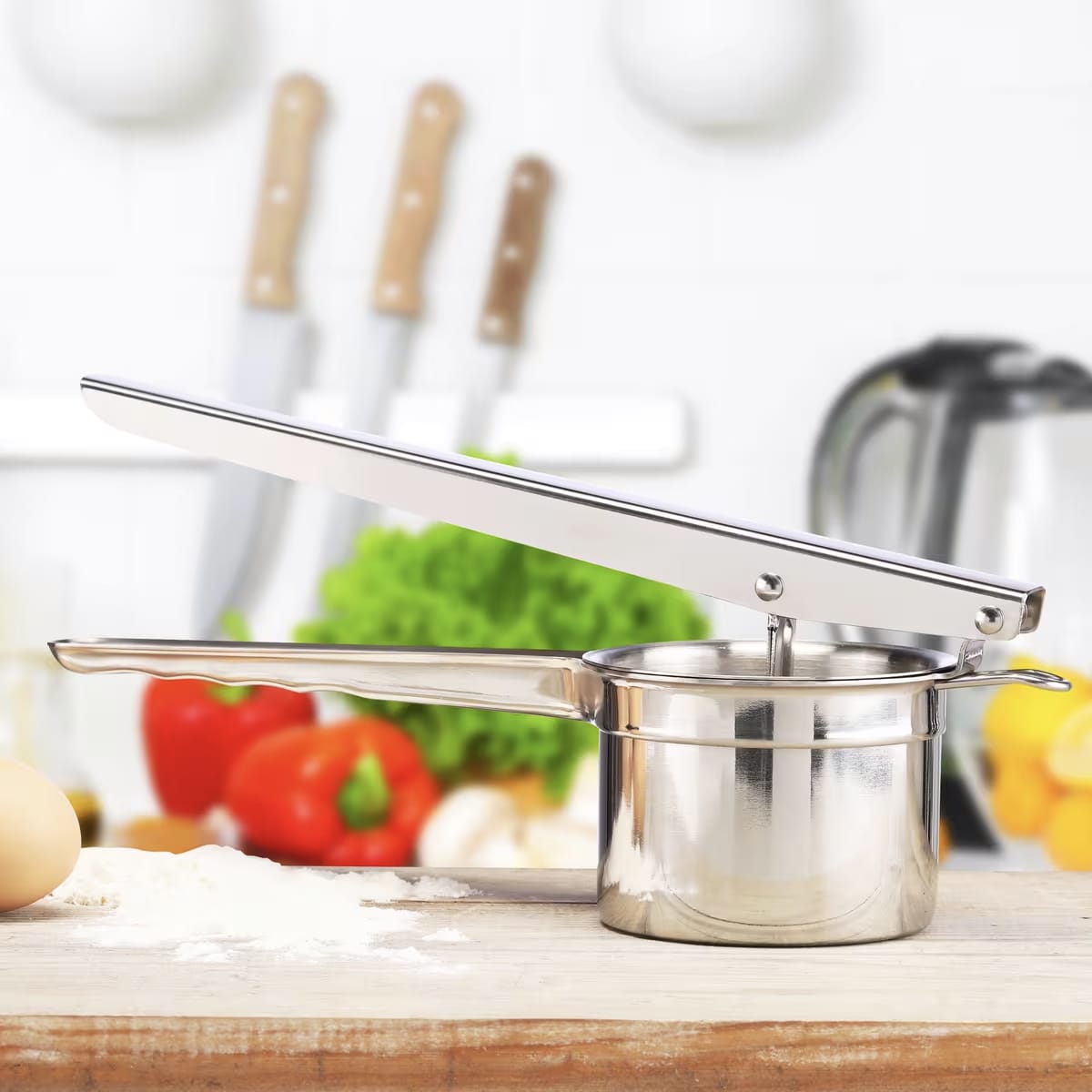 Kartoffelpresse aus Edelstahl – ergonomisch, für Püree, Spätzle & Babynahrung