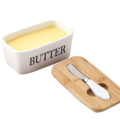 Butterbehälter mit Buttermesser – Keramik, spülmaschinenfest & streichzart