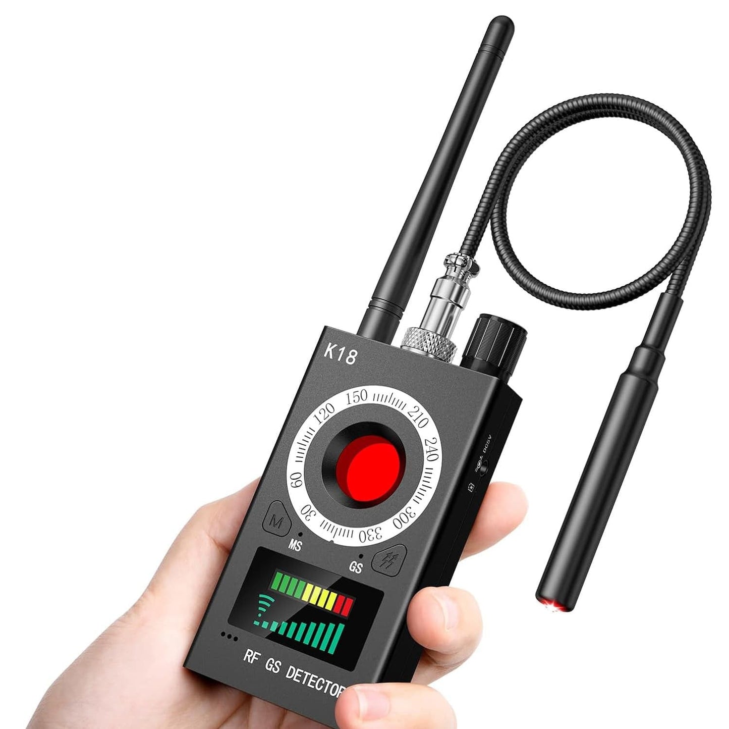 Wanzen Detektor K18 – GPS & Signaldetektor, 1 MHz–8000 MHz, 8–10h Akku