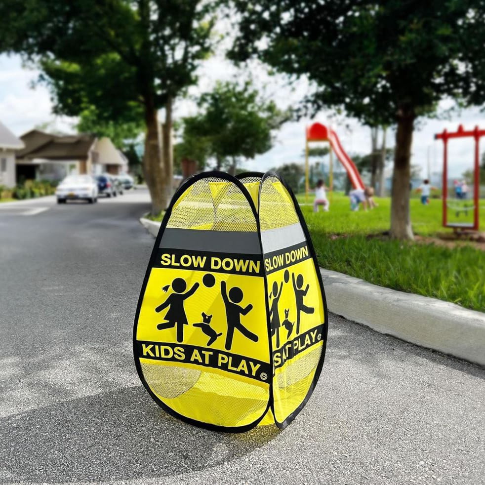 3D Strassenwarnschild – Kinderschutz, wetterfest & gut sichtbar