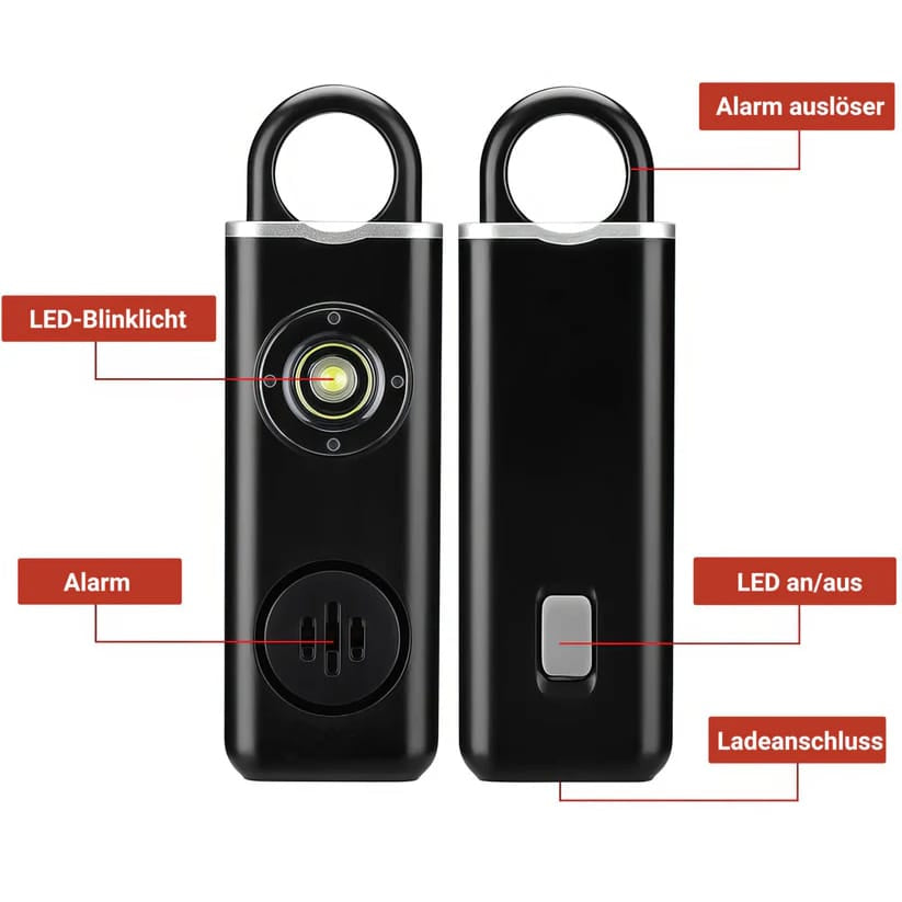 Personenschutzgerät – mit Alarm & LED-Warnlicht, kompakt & tragbar