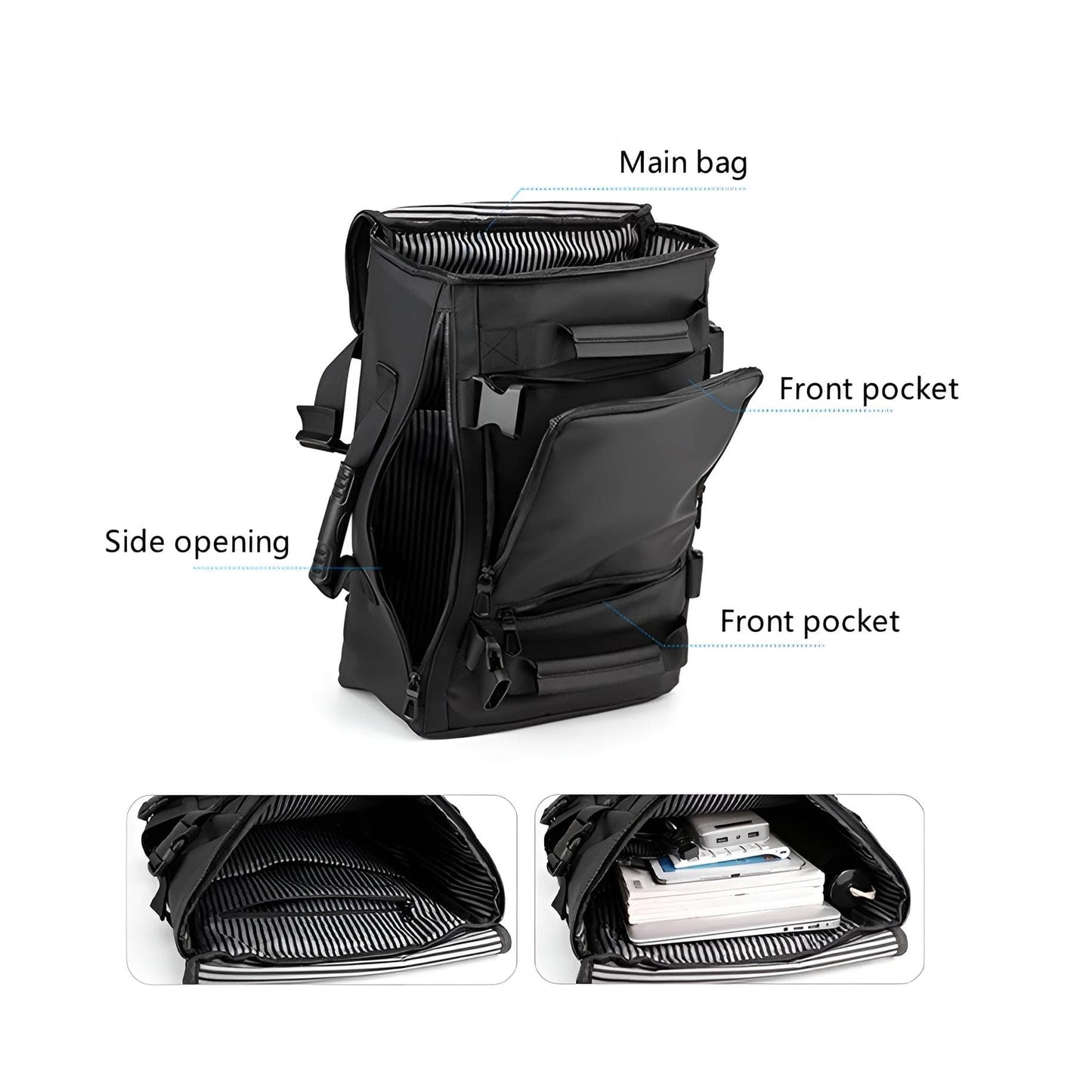 Multifunktions Rucksack – 45 x 36 x 20 cm, EasyJet Handgepäck, ergonomisch