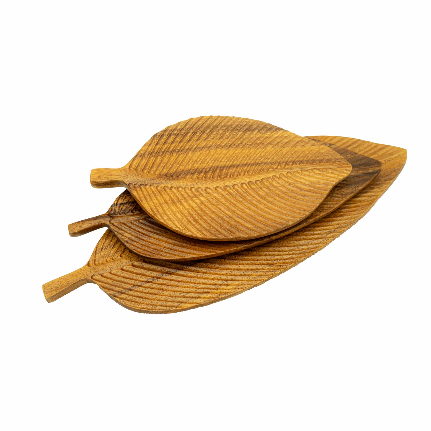 Servierplatte "Blatt" 3er Set – in 3 Grössen, für Snacks, Käse & Häppchen