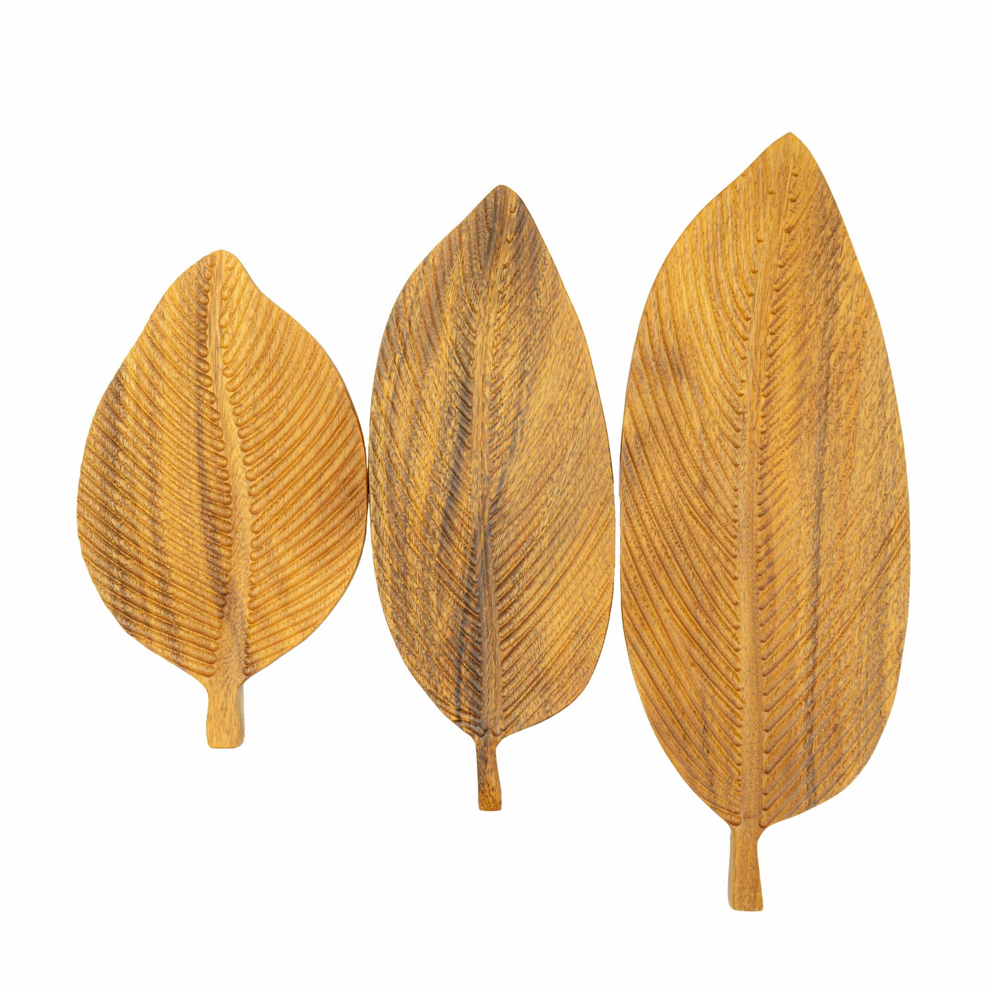 Servierplatte "Blatt" 3er Set – in 3 Grössen, für Snacks, Käse & Häppchen