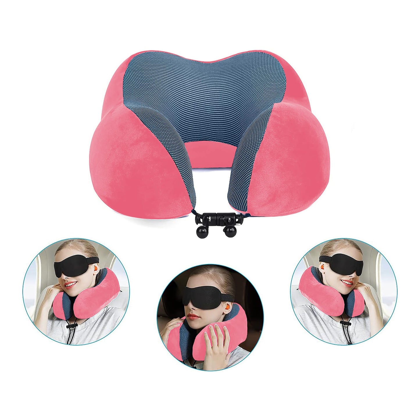 Reisekissen Komfort Set – Nackenkissen, Schlafmaske & Ohrstöpsel