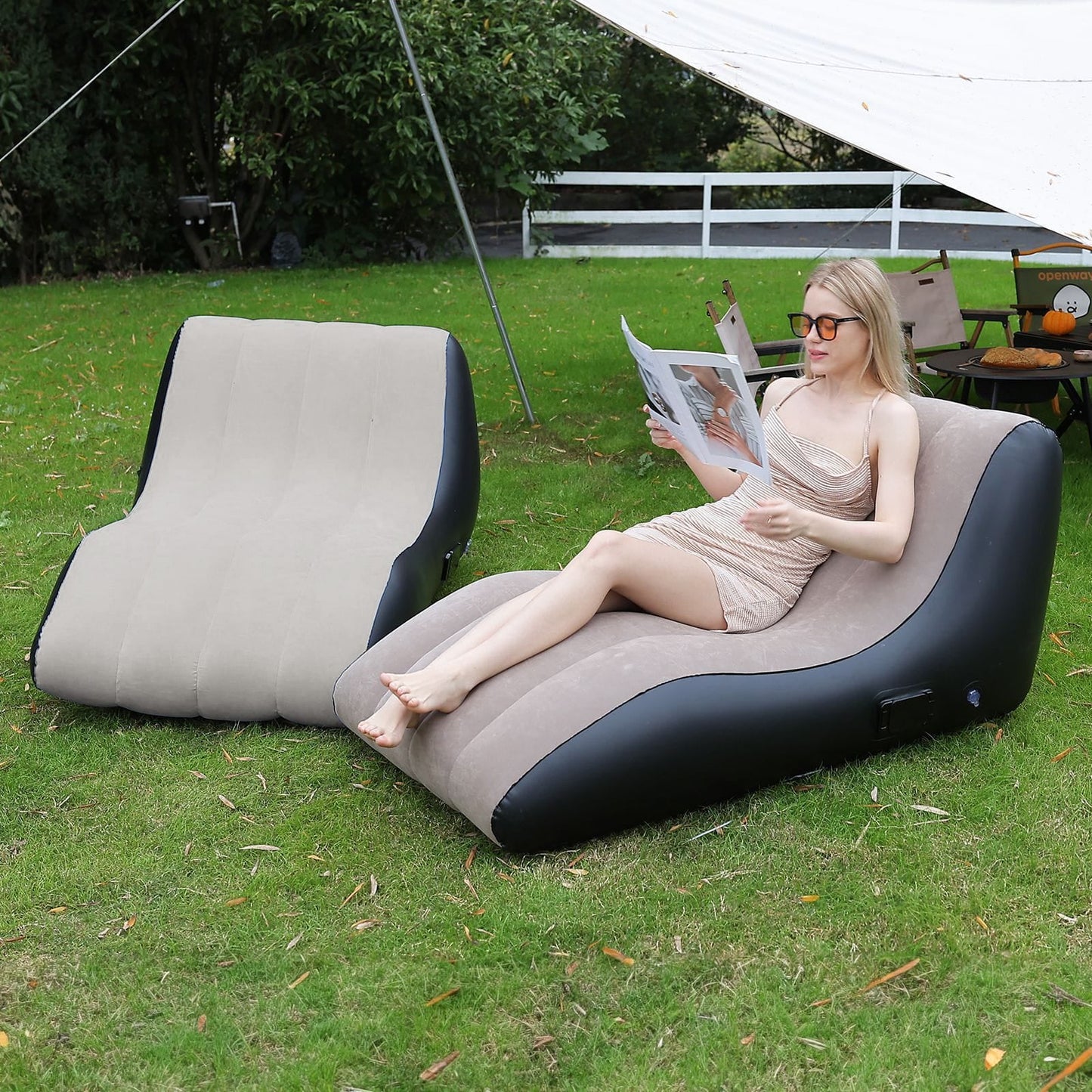 Aufblasbares Liegesofa – 138 x 78 x 66 cm, wasserabweisend, für Festival & Camping