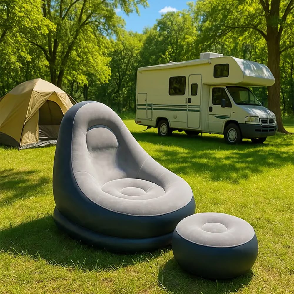 Aufblasbarer Loungesessel – 100 x 105 x 125 cm, mit Pumpe, für Garten & Festival