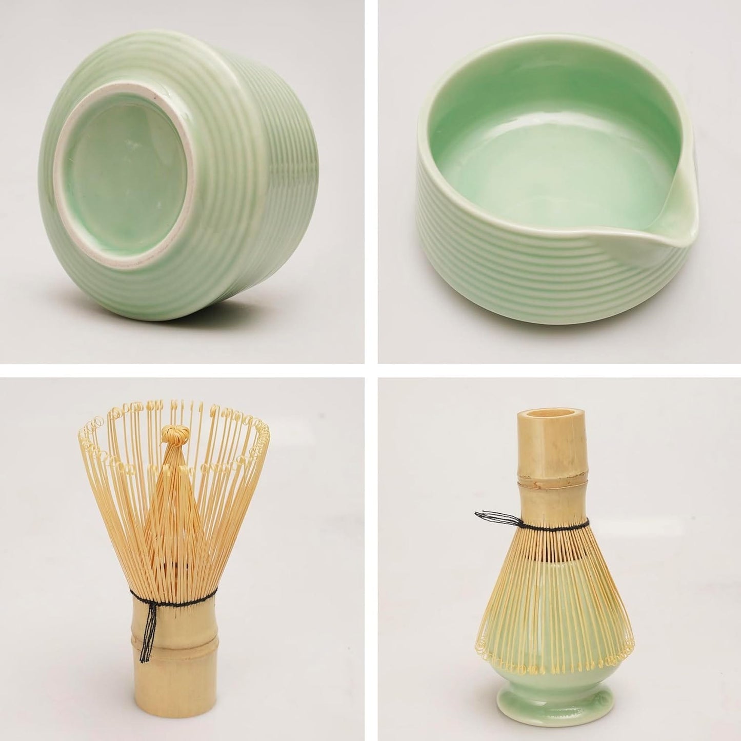 Matcha Tee Set – 4-teilig, mit Schale, Bambusbesen & Löffel