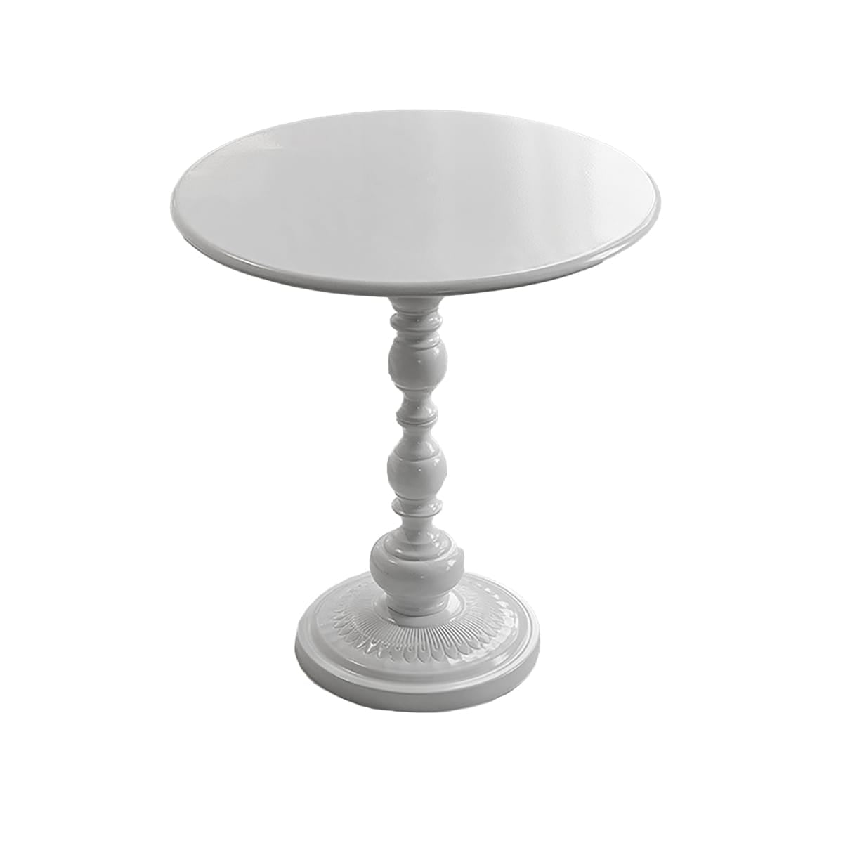 Couchtisch rund – 52 x 38 x 28 cm, gedrechselte Mittelsäule, edles Design