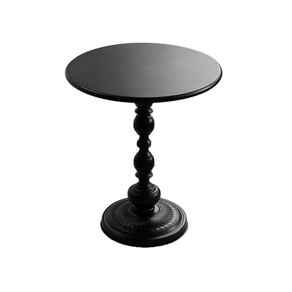 Couchtisch rund – 52 x 38 x 28 cm, gedrechselte Mittelsäule, edles Design