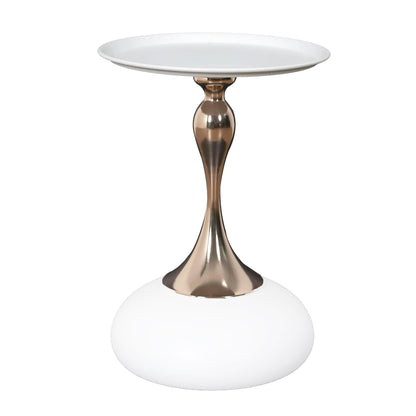 Beistelltisch rund – 40 x 55 x 35 cm, geschwungene Mittelstütze, modernes Design