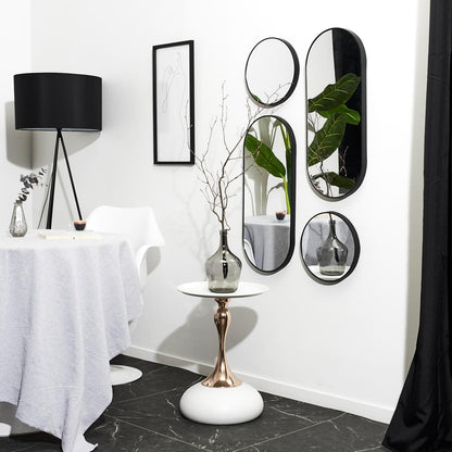 Beistelltisch rund – 40 x 55 x 35 cm, geschwungene Mittelstütze, modernes Design