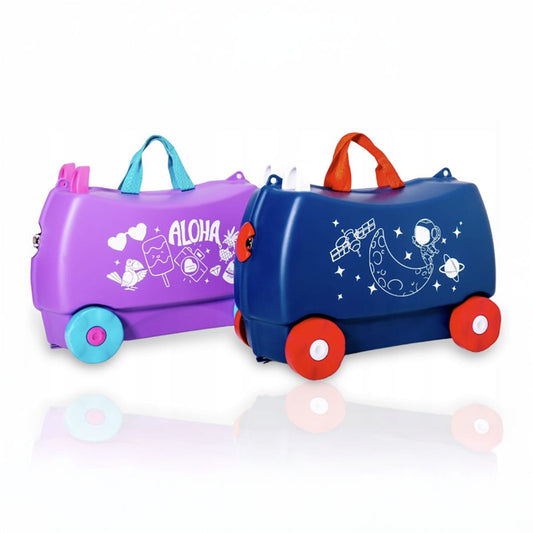 Magic Travel Kinderkoffer – 48 x 22 x 34 cm, Ride-on, Sitz & Fahrspass