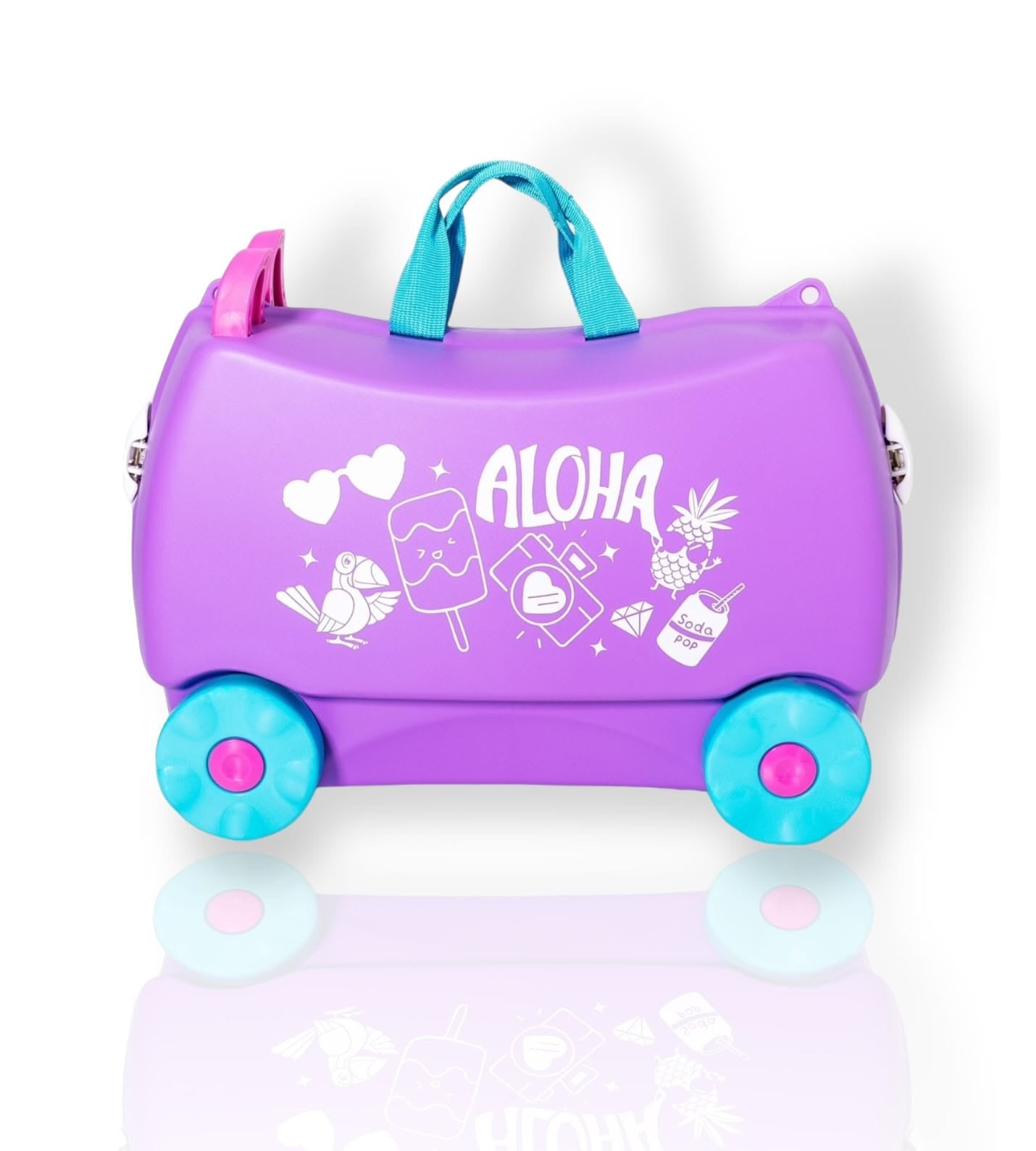 Magic Travel Kinderkoffer – 48 x 22 x 34 cm, Ride-on, Sitz & Fahrspass
