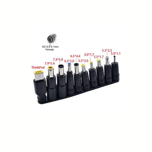 Universal DC Adapter Set – 10-teilig, 5,5 x 2,1 mm, für verschiedene Laptops