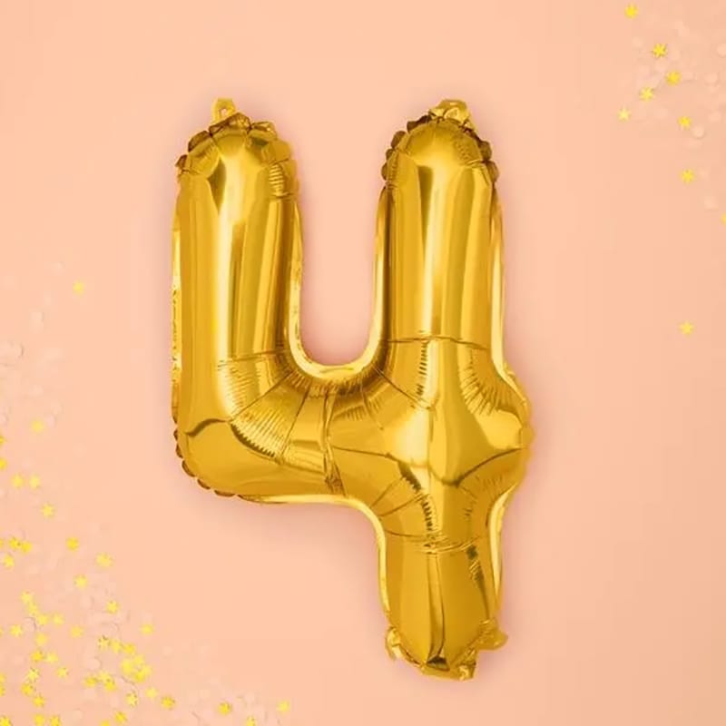 Goldener Folienballon Zahl 0–9 – aus Aluminiumfolie